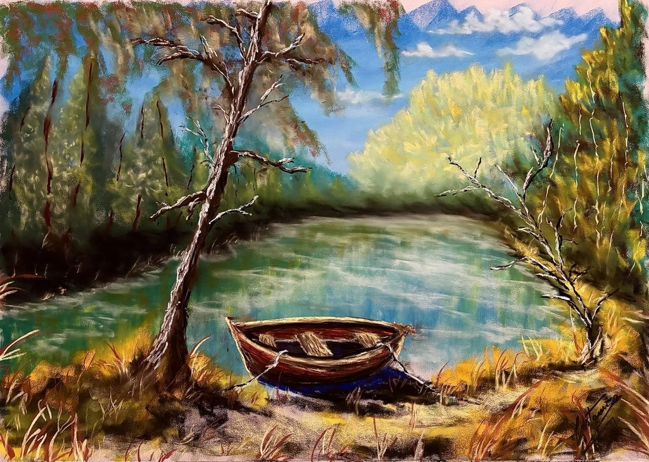 DOVE RIPOSA IL TEMPO, PASTELLI MORBIDI, 50 X 70 CM