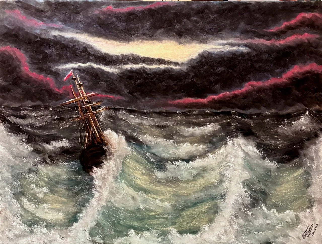 L'ABISSO, PASTELLI MORBIDI, 60 X 80 CM