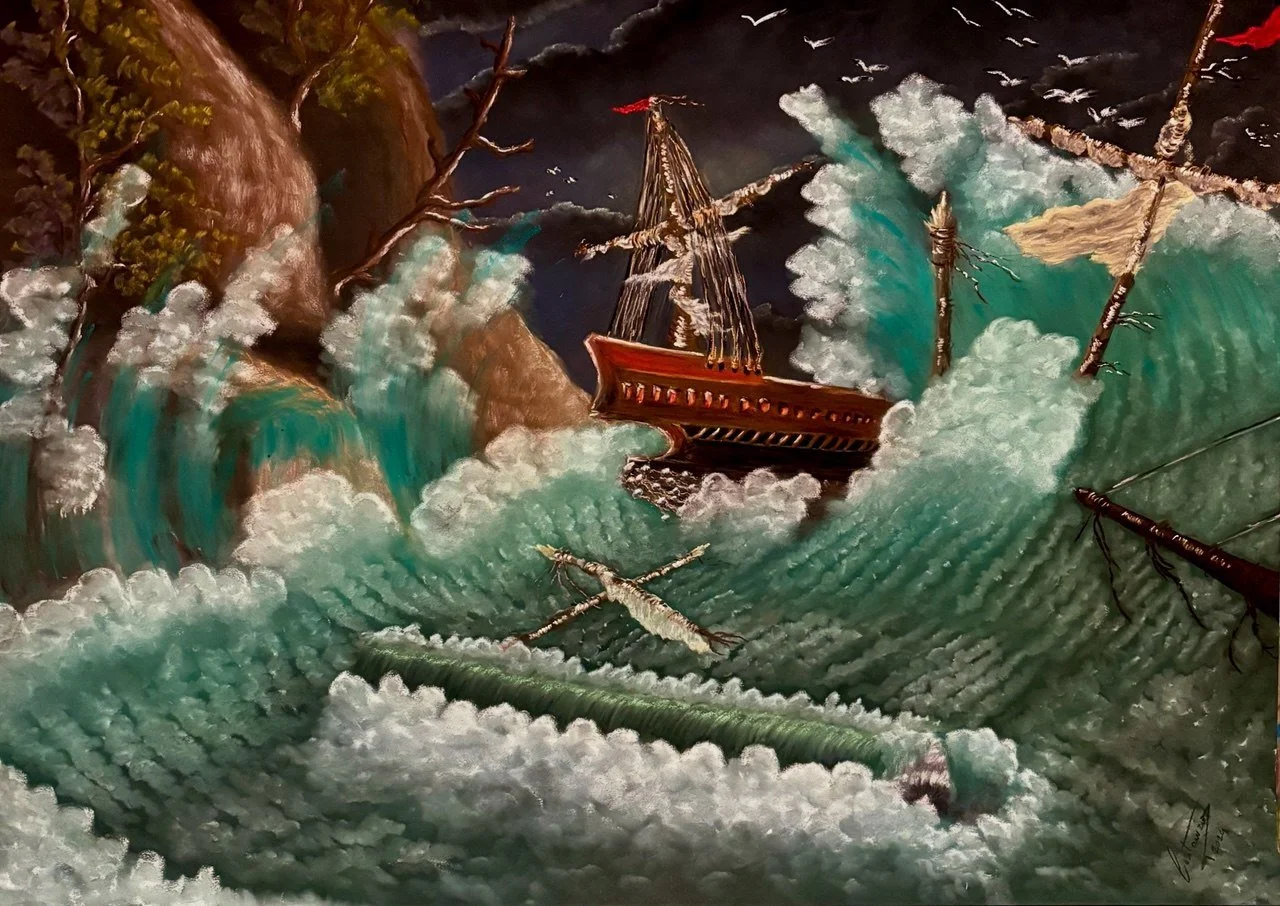 IL LAMENTO DEL PROFONDO, PASTELLI MORBIDI, 50 X 70 CM