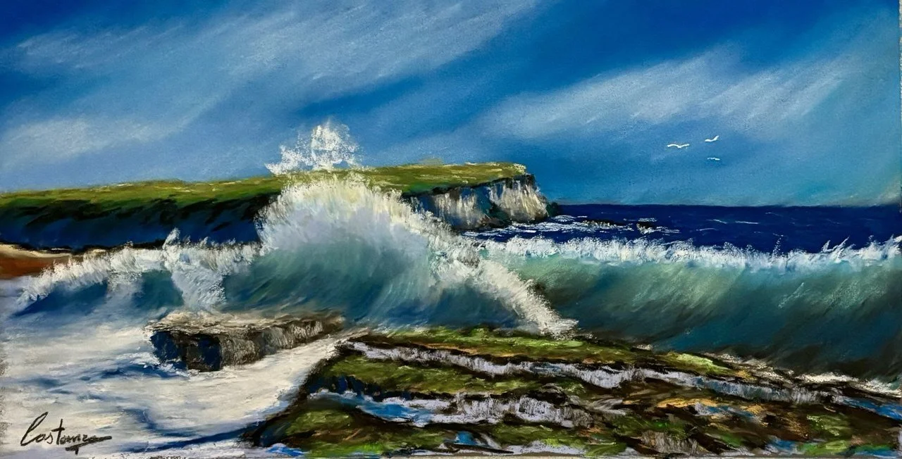 ONDE E SCOGLI, PASTELLI MORBIDI, 25 X 45 CM