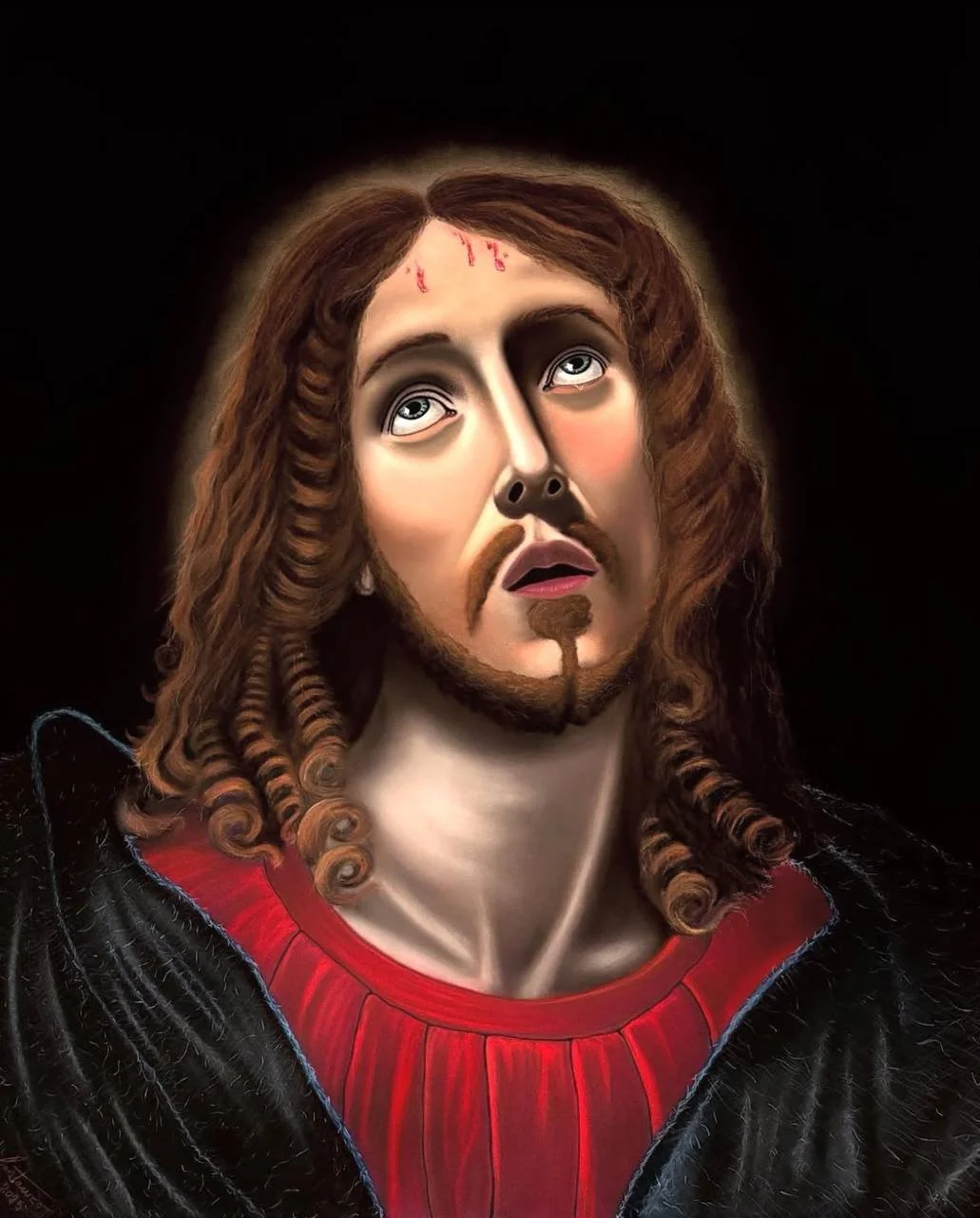 AGONIA DI CRISTO NEL GIARDINO DEL GESTEMANI, PASTELLI MORBIDI, 60 X 50 CM