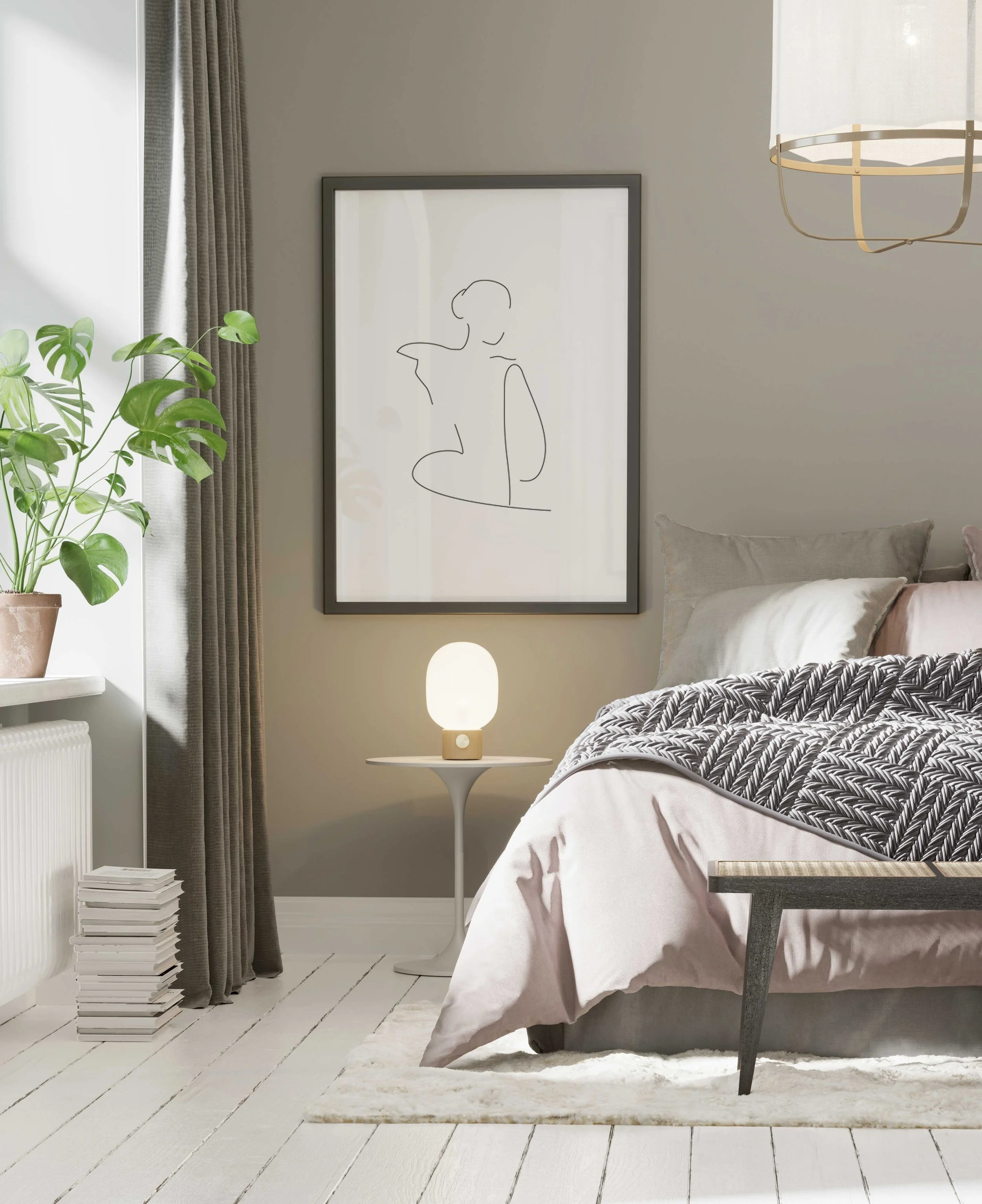 Modern apartment bedroom designed for comfortable living