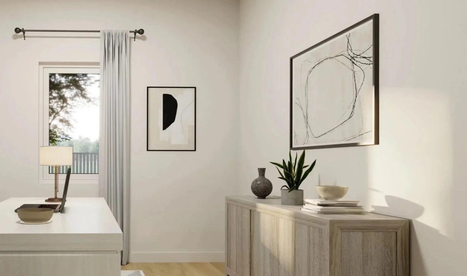 Modern apartment bedroom designed for comfortable living