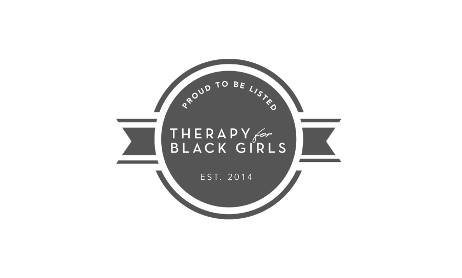 Logo for Therapy for Black Girls, established in 2014, with the phrase 'Proud to be listed'.