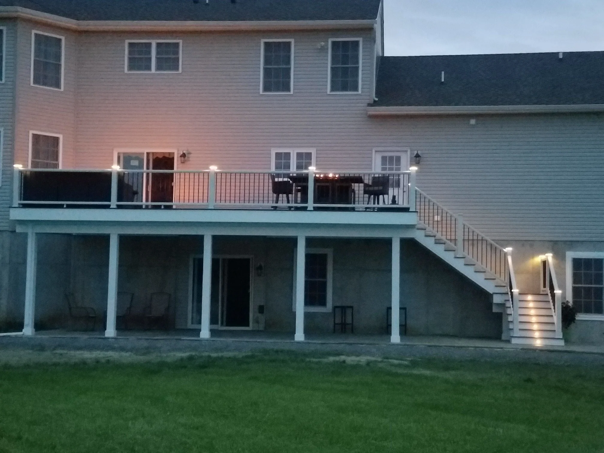 Trex Deck with Lighting, Custom Stairs, Mansfield Twp., NJ