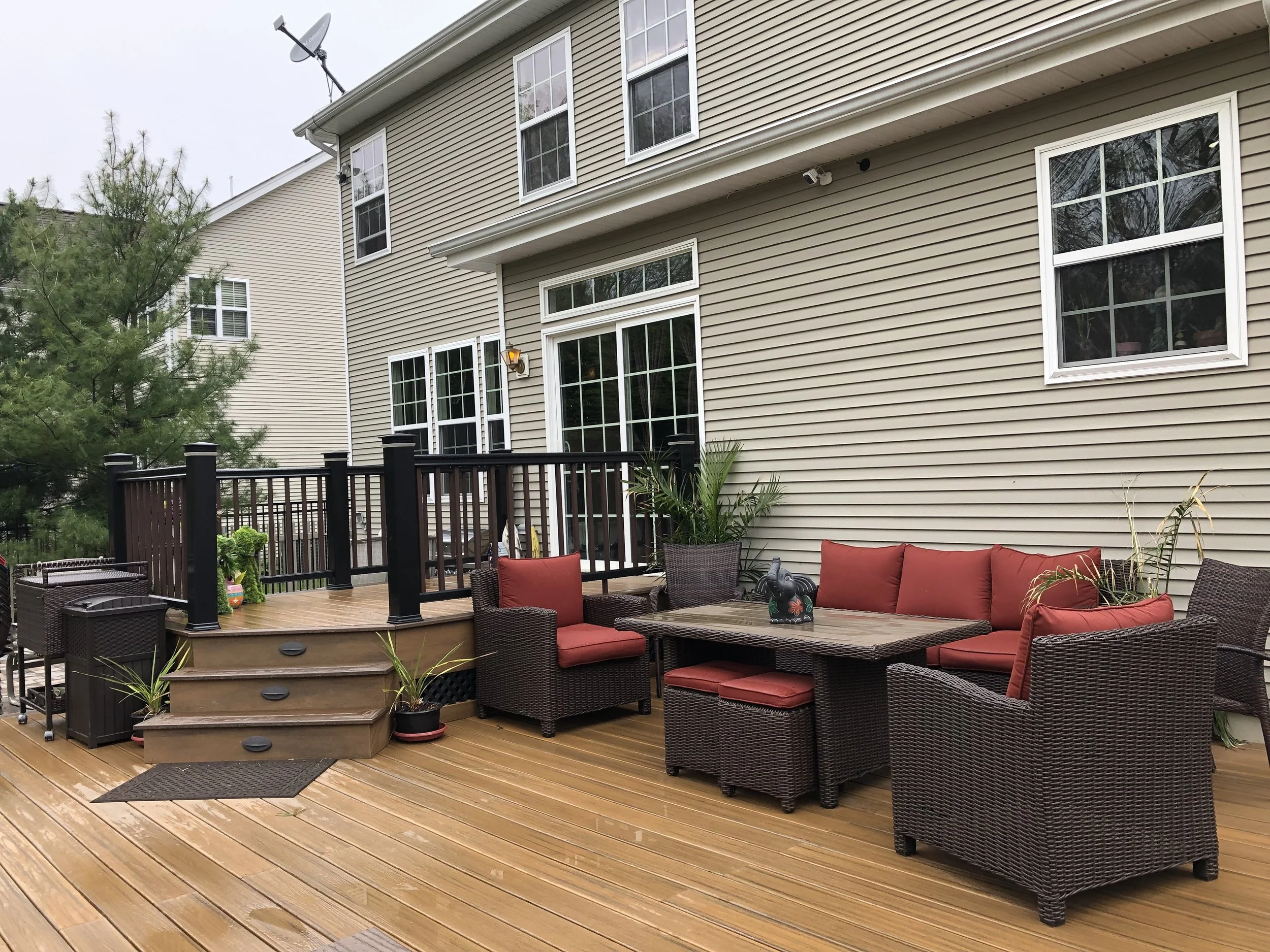 Custom Multi-Level Composite Deck, Deck Lighting, Composite Railing, Barnegat, NJ