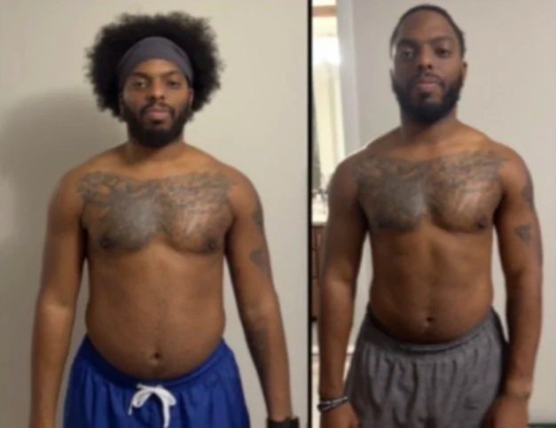 Male taking picture in mirror to show physical body changes as a result of nutrition and fitness coaching