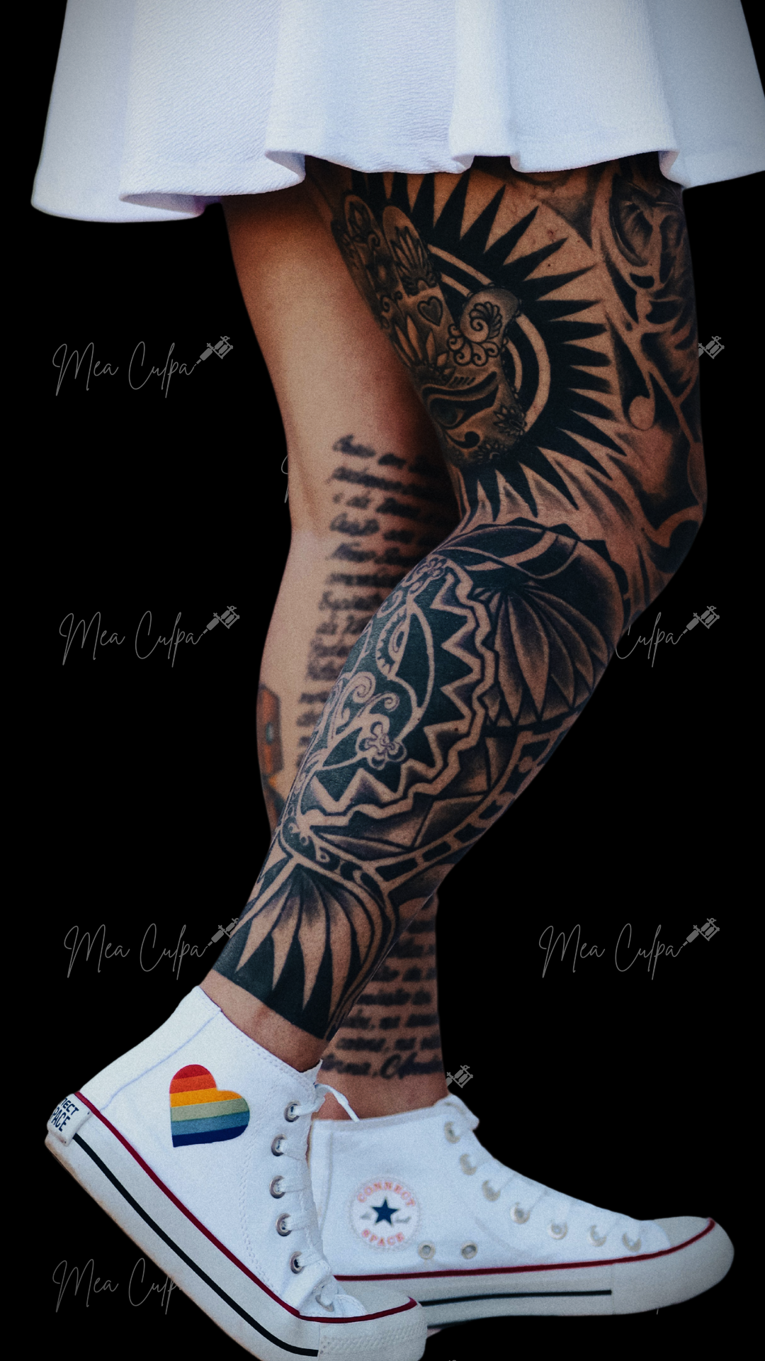 Full Leg Bein Tattoo Maori Polinesisch