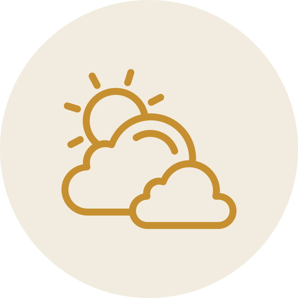 Icon of the sun partially behind clouds, representing partly cloudy weather.
