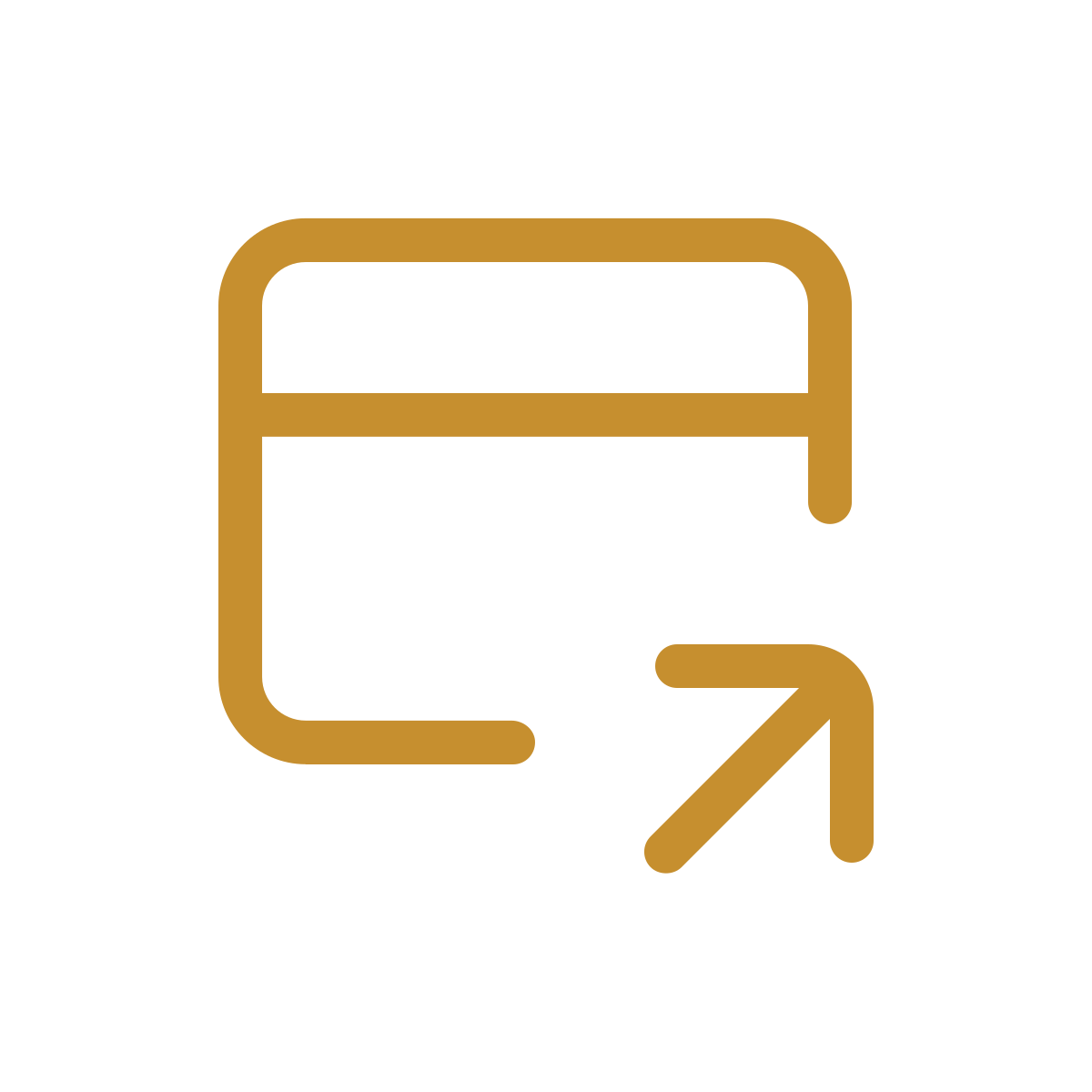 Icon of a square with rounded corners and an arrow pointing outward to the top right.