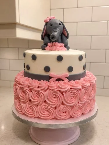 Birthday Cakes
Pink Elephant Baby Shower