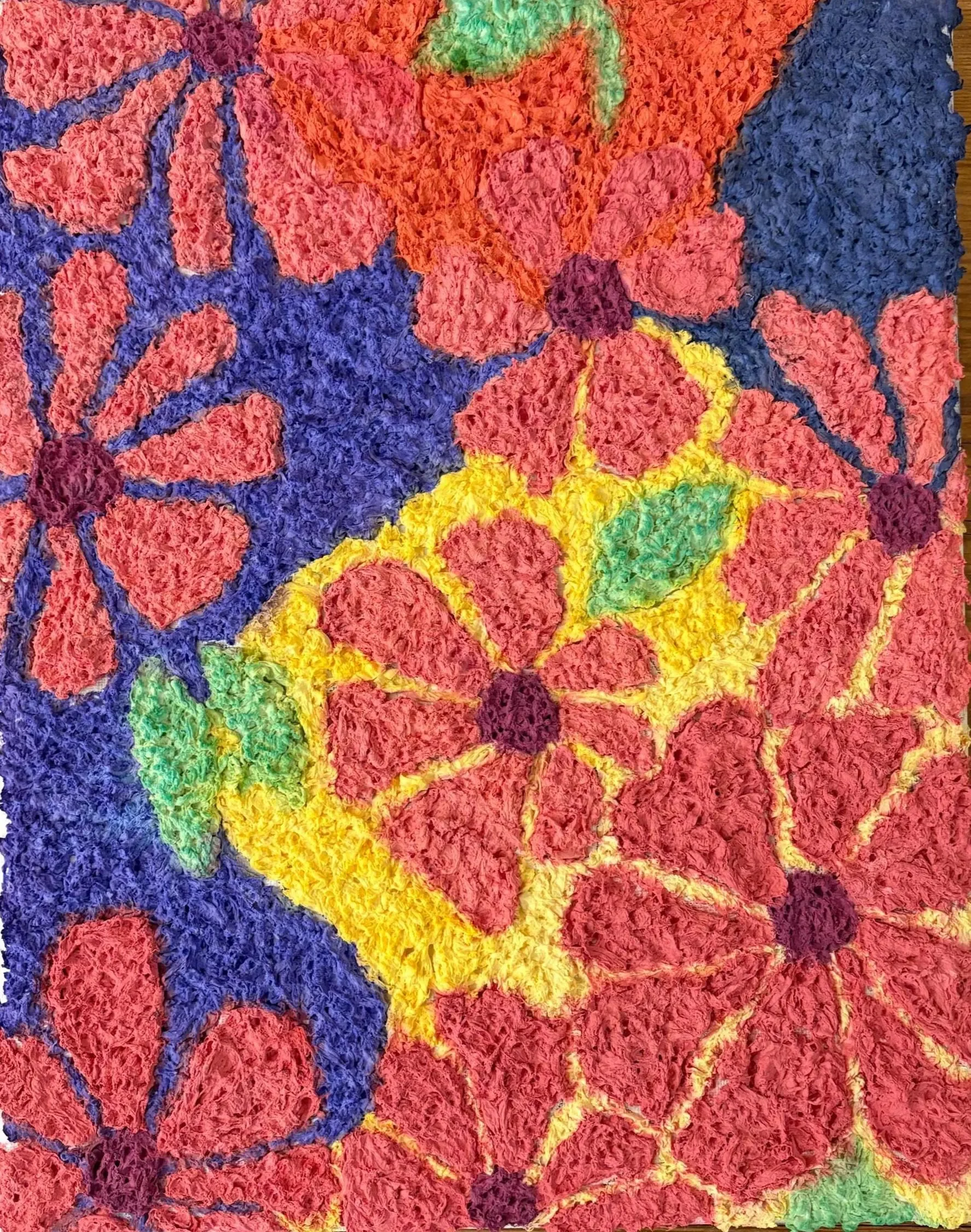 Retro Paper Mache Flowers