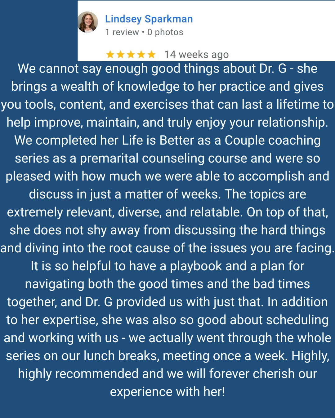 Client Testimonial Marriage coaching