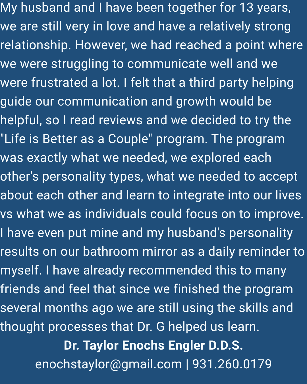 Review and testimonials