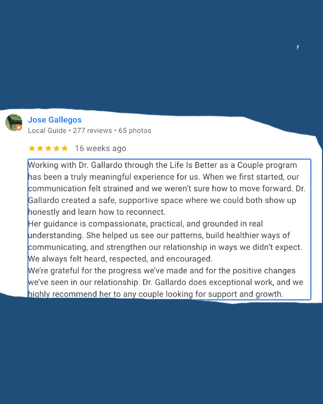 Client Testimonial Marriage coaching