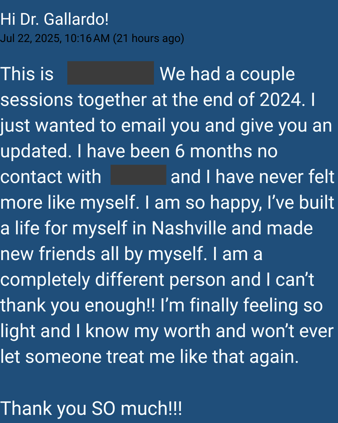 written testimonial