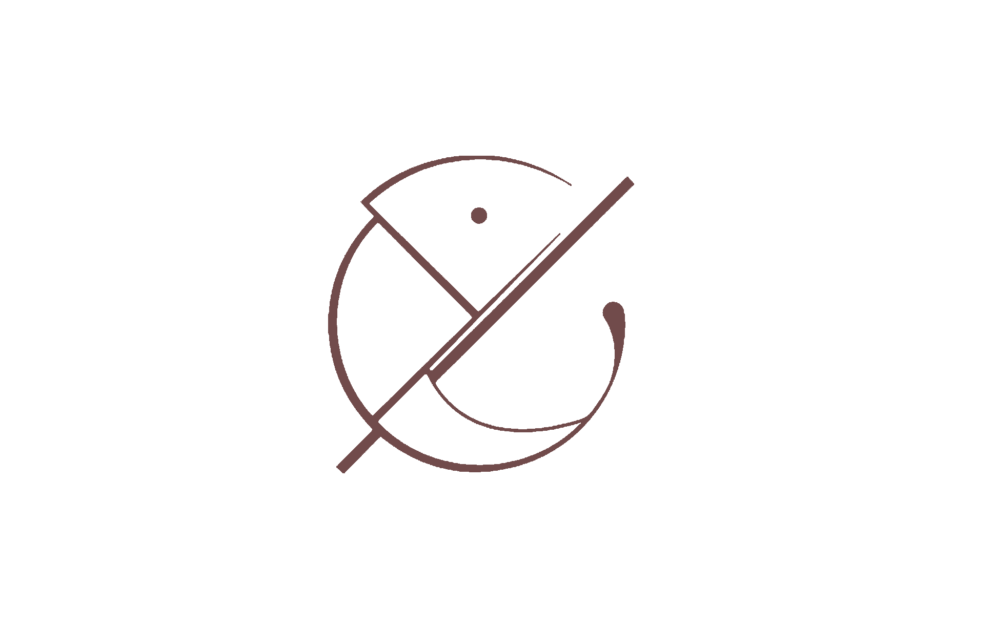Représentation illustrée d'une horloge stylisée avec des éléments géométriques et un design minimaliste.