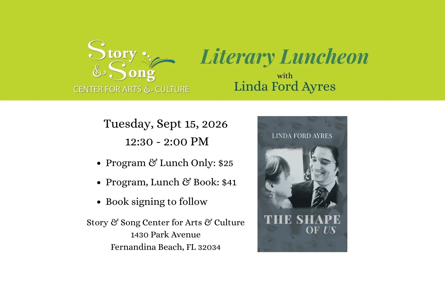 Literary Luncheon: “The Shape of Us”