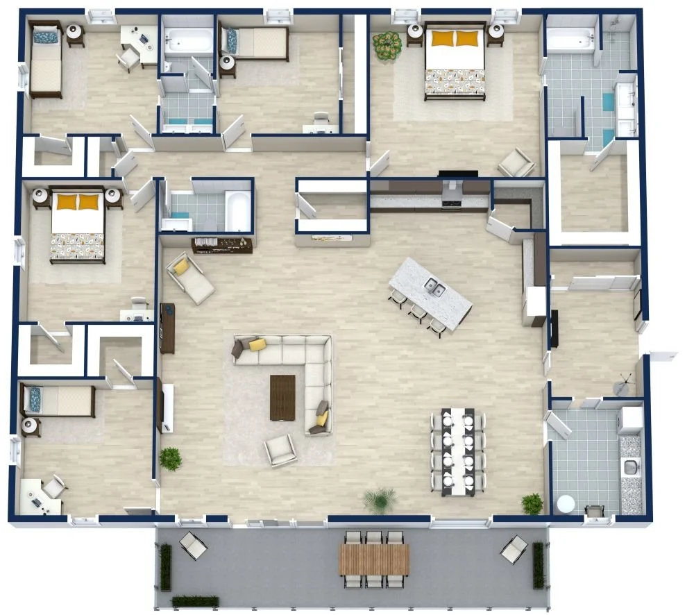 5 Bedrooms/ 3 Bathrooms