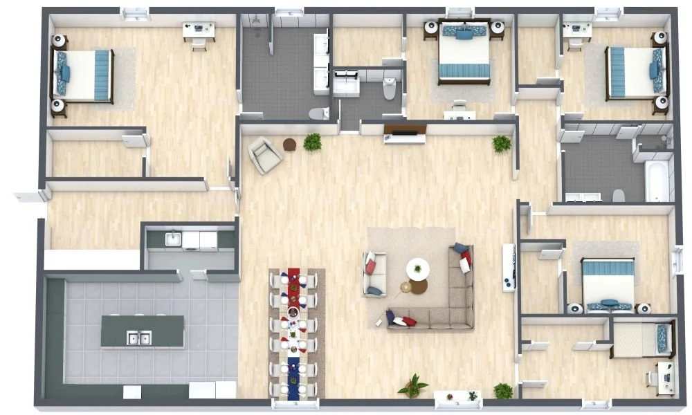 5 Bedrooms/ 1 Bathroom