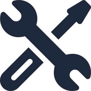 Icon of a wrench and a screwdriver crossed
