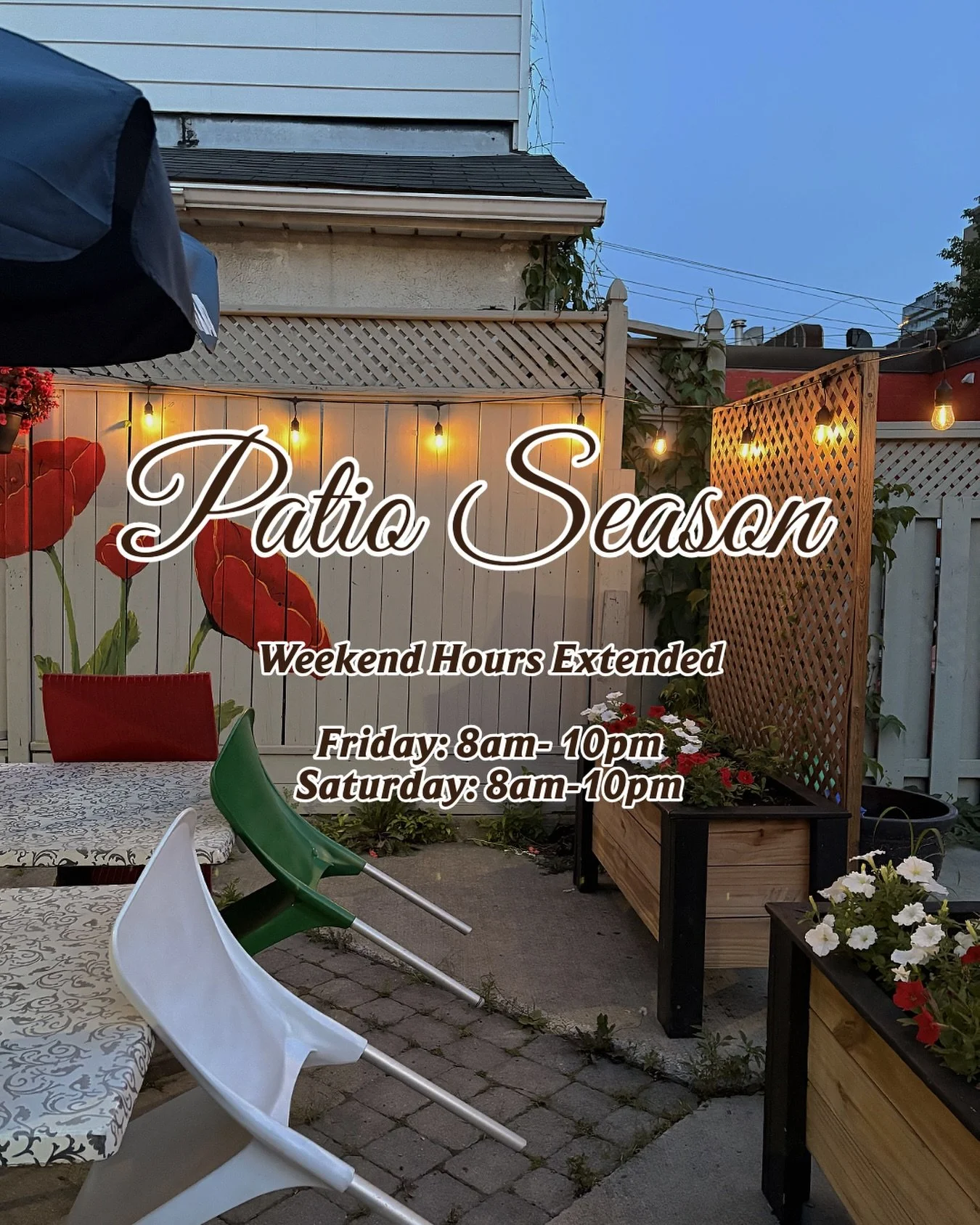 If you didn&rsquo;t know, now you do😁

Our weekend hours have extended to 10pm, so if you&rsquo;re looking for a late night treat, come enjoy it on our patio☺️☺️

📍354 Preston Street 

#happypotatocafe #prestonstreetottawa #ottawaeats #littleitaly