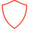 Red shield icon with a black outline.