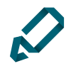 Icon of a pencil in a dark blue shade.