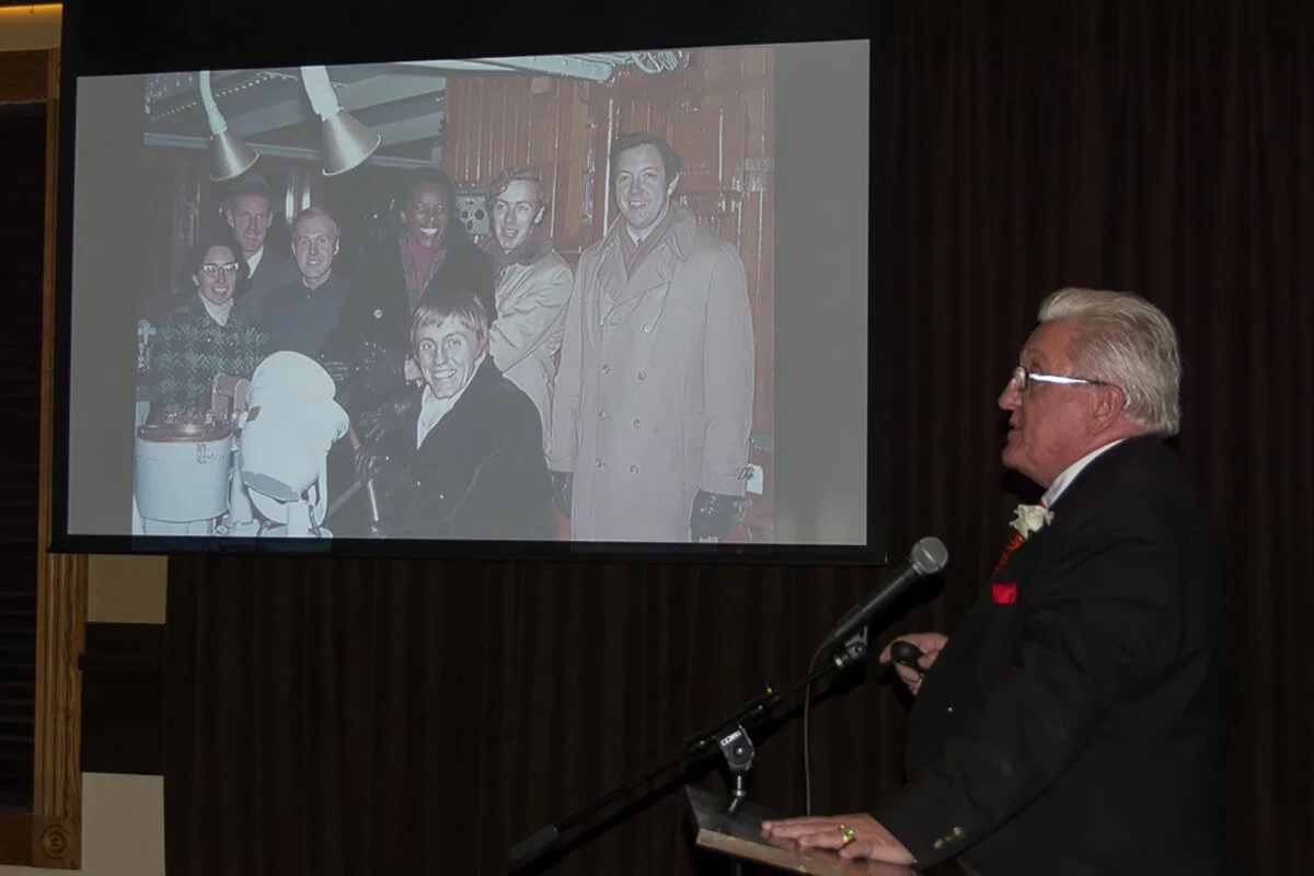 Bill Miller presenting a program on the history of the PONY Branch.