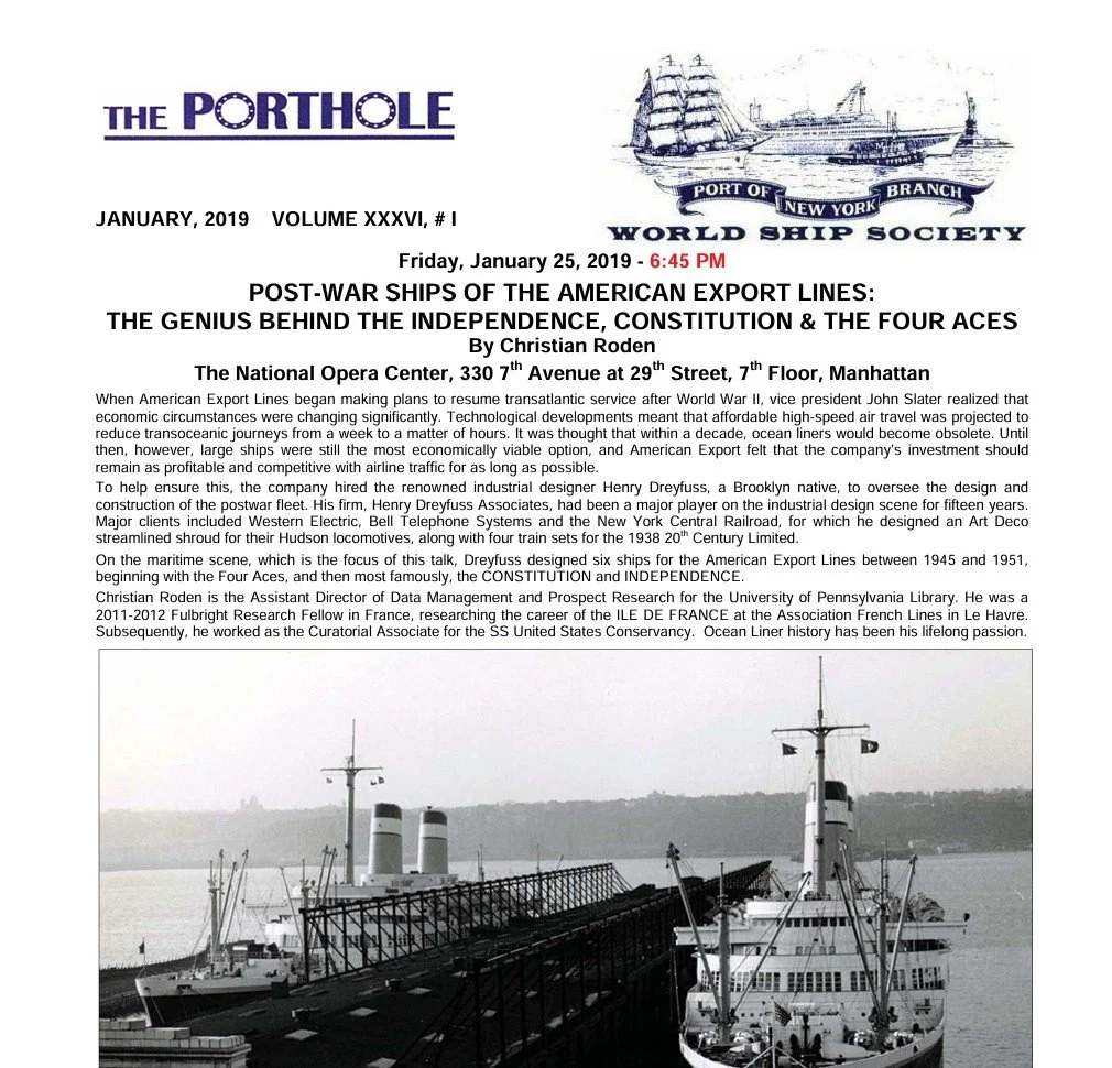 THE PORTHOLE | 2019 (Jan - Dec)
