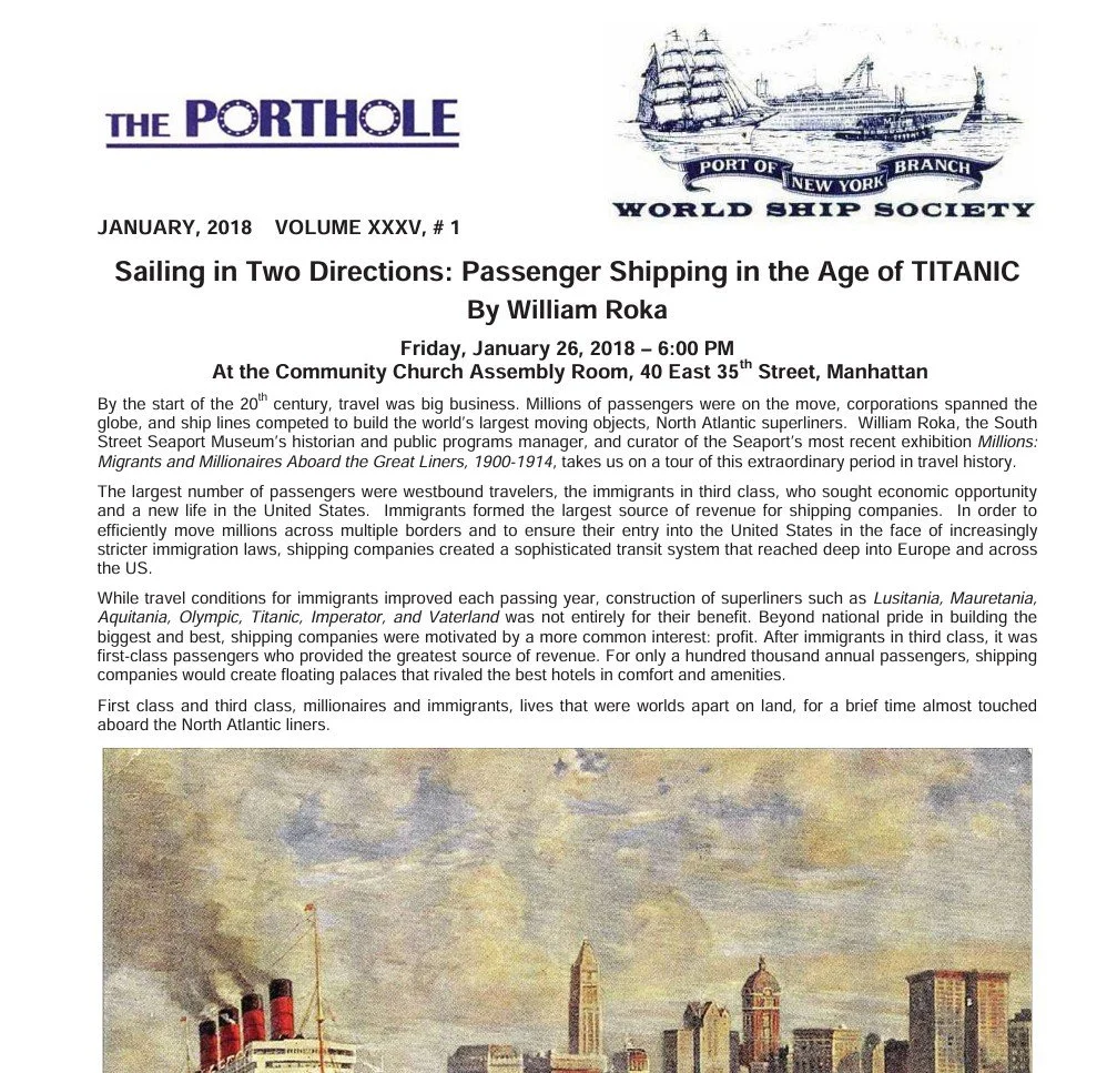 THE PORTHOLE | 2018 (Jan - Dec)