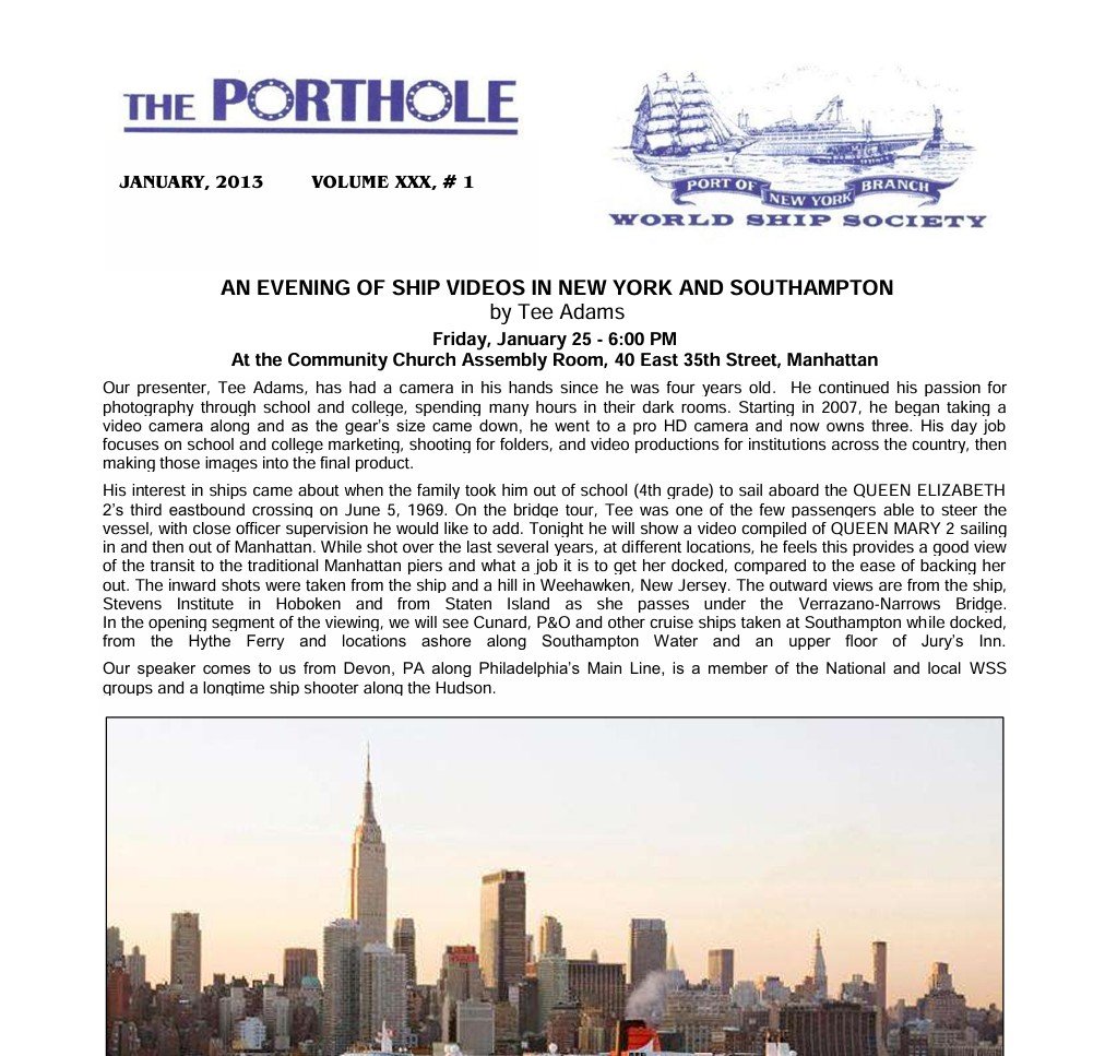 THE PORTHOLE | 2013 (Jan - Dec)