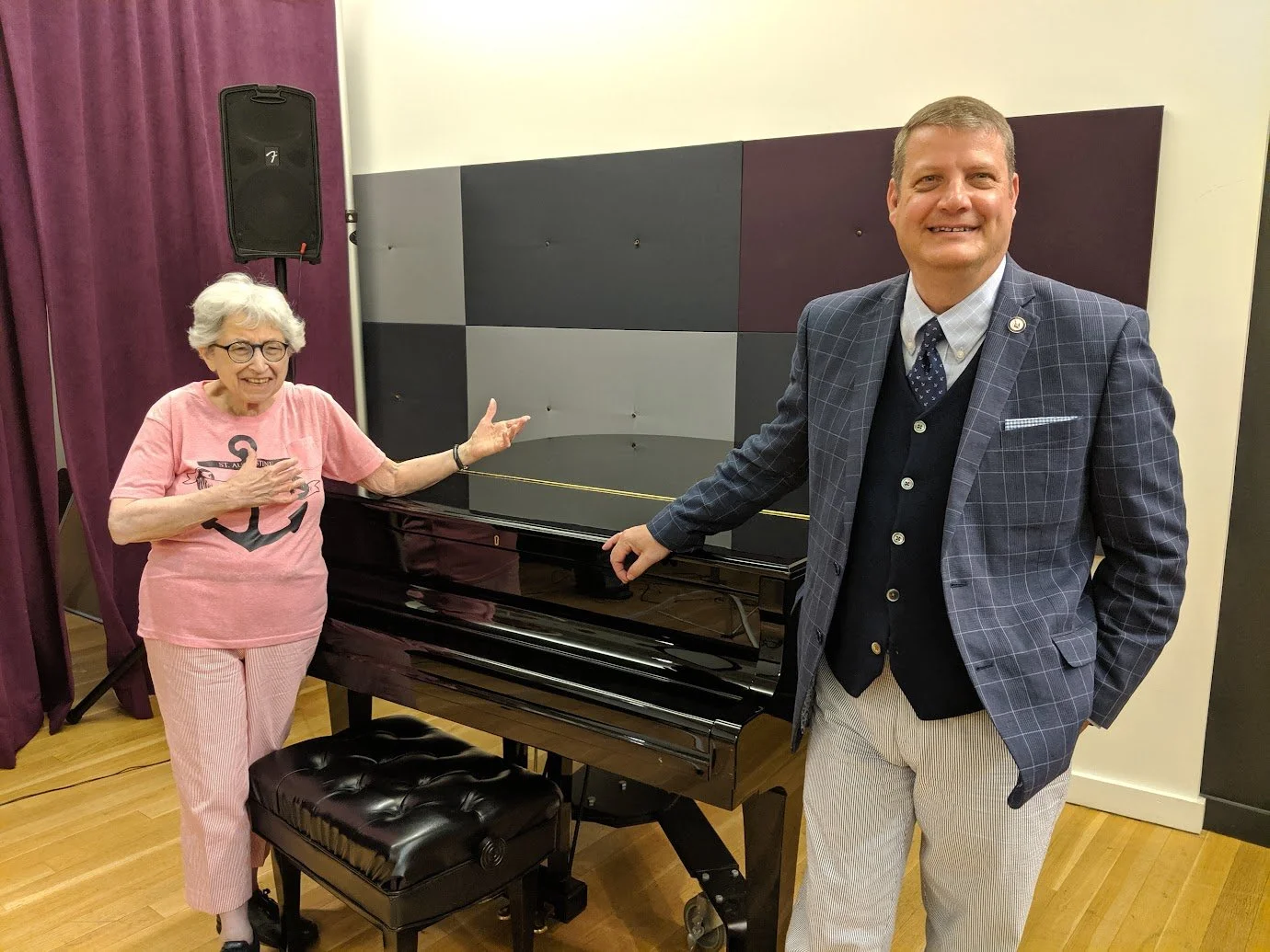 2019 National Opera Center PONY meeting with long-time and PORTHOLE editor Marge Dovman (left) and Board Chairman Pat Dacey, Manhattan, NY