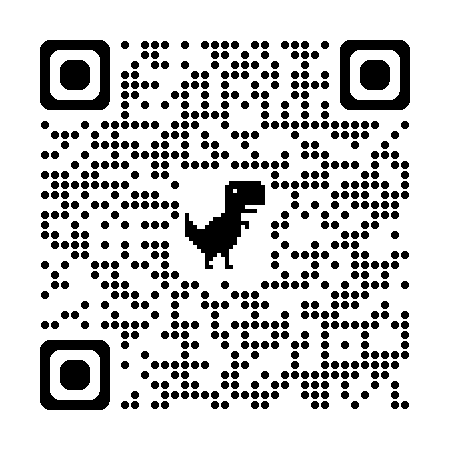 QR-Code mit Dinosaurier-Symbol in der Mitte.