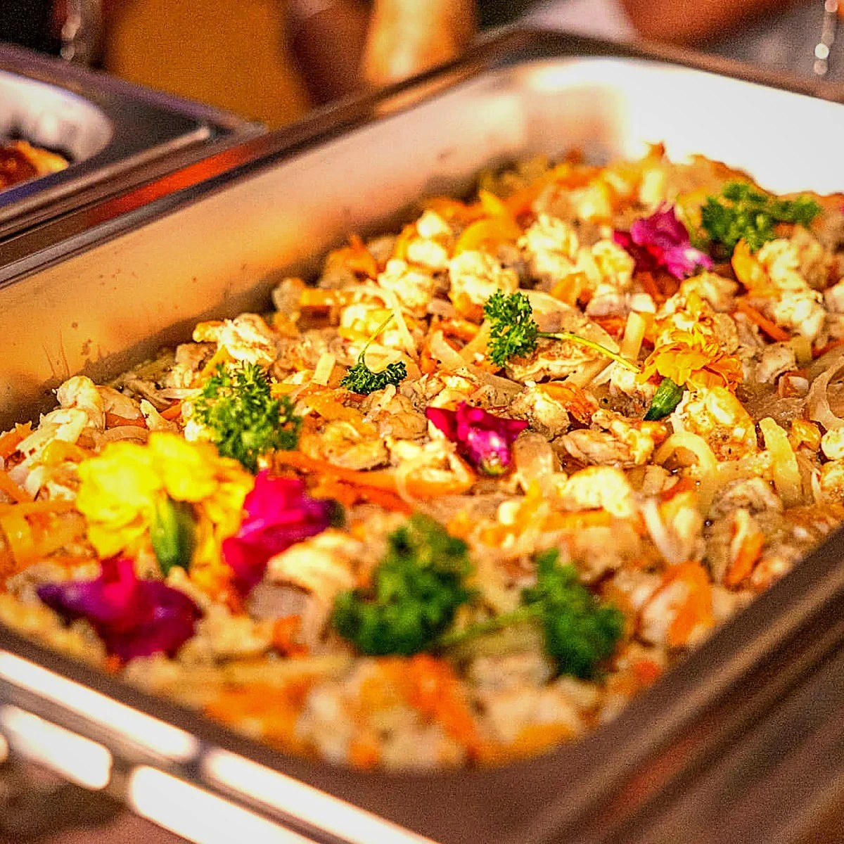 Conch sautéed with peppers and herbs