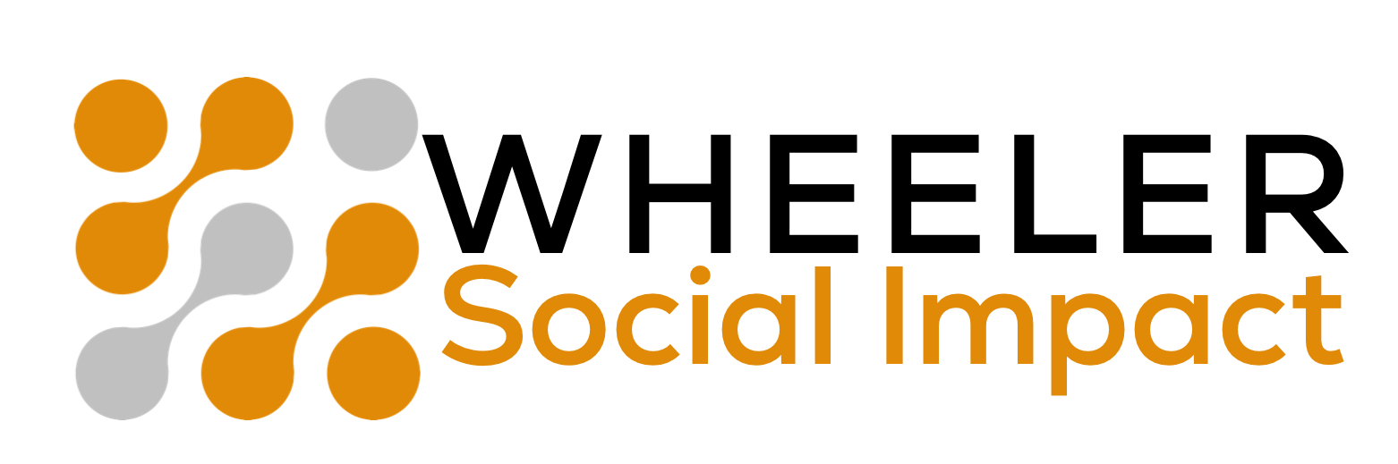 Logo for Social Impact with abstract connected dots in orange and gray