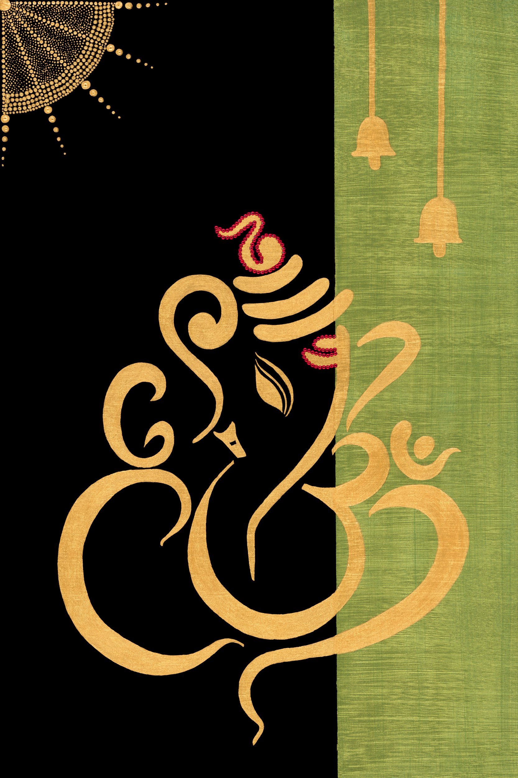 Nature's Embrace — Golden Ganesha