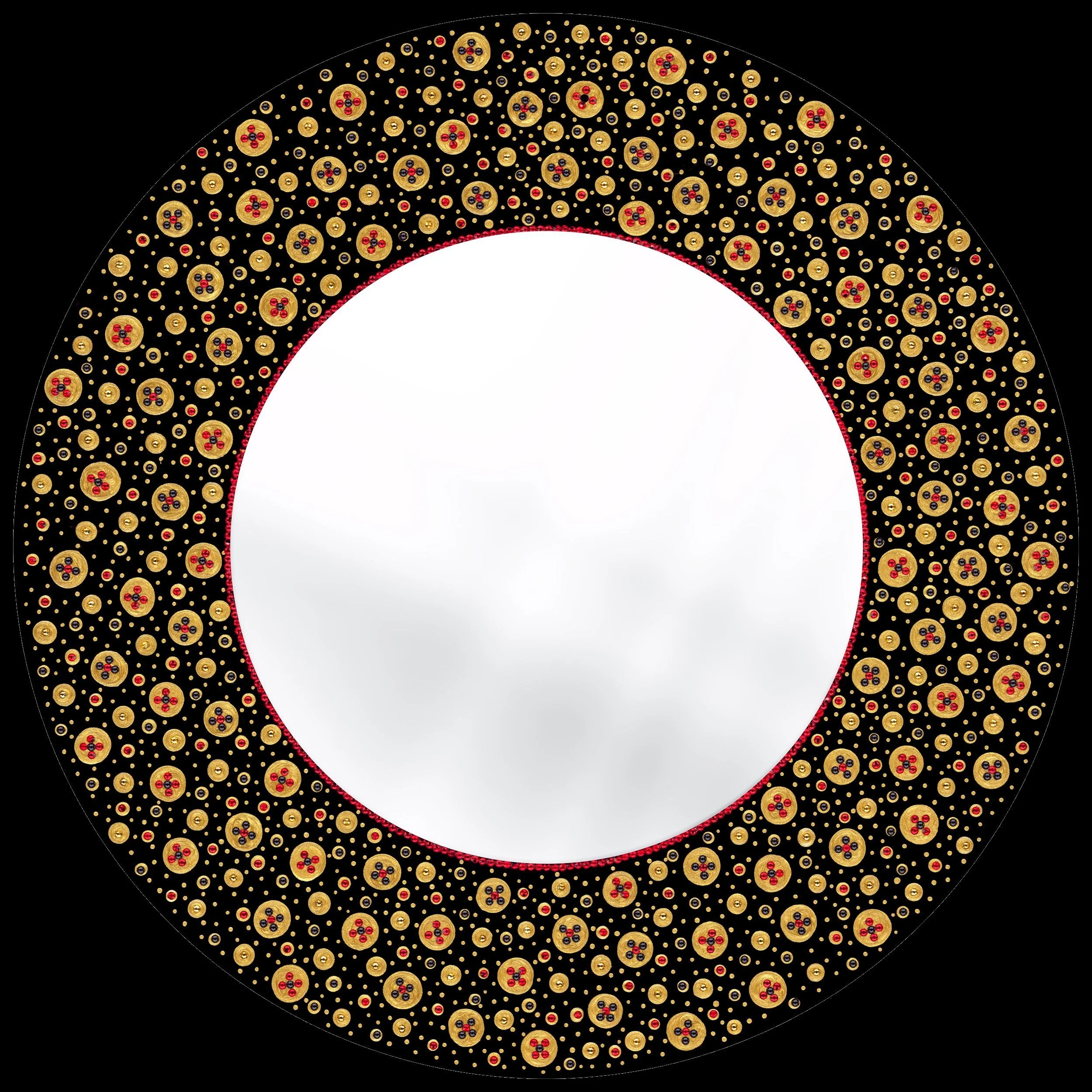 Midnight Bloom — Black & Gold Dot Mirror