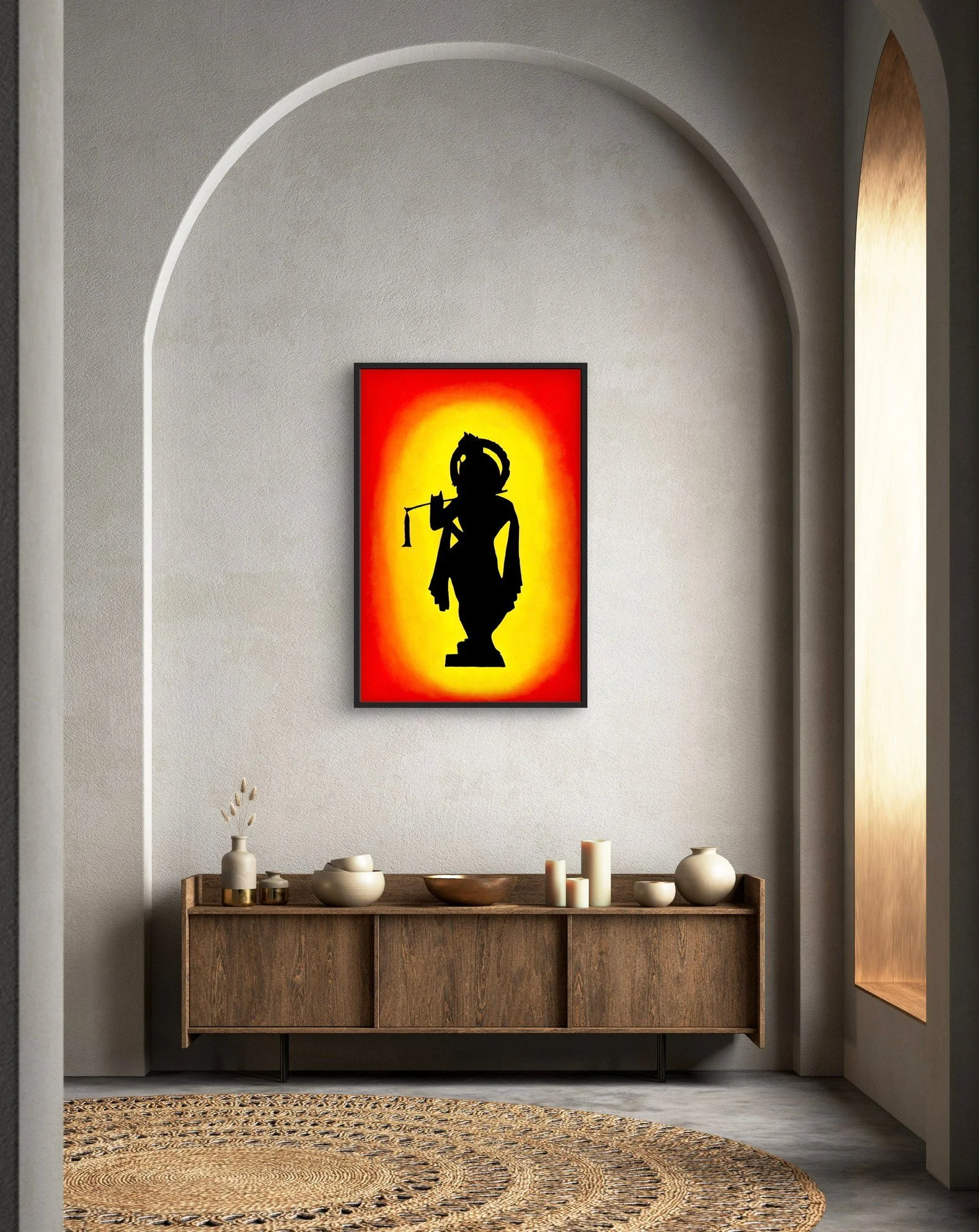 red-orange-divine-melody-krishna-art-print-in-room-1.jpg