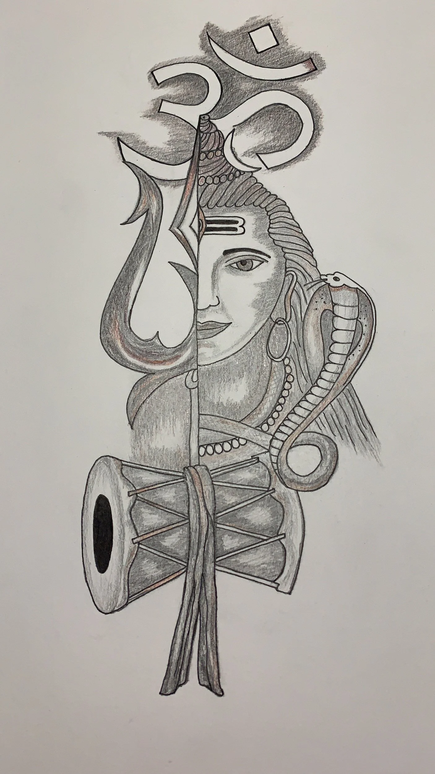 Shiva's Divine Balance — Silver Pencil