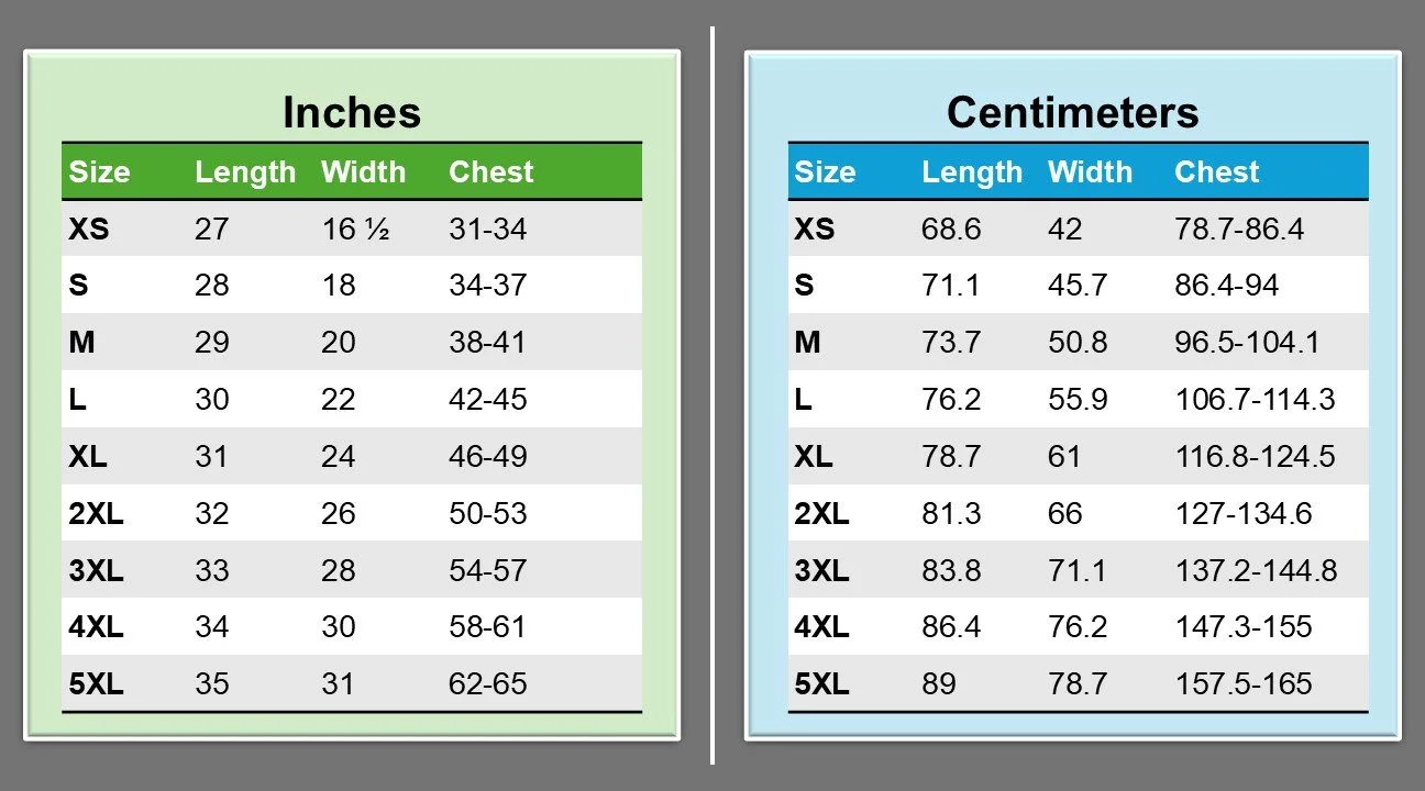 T-shirt Size Guides