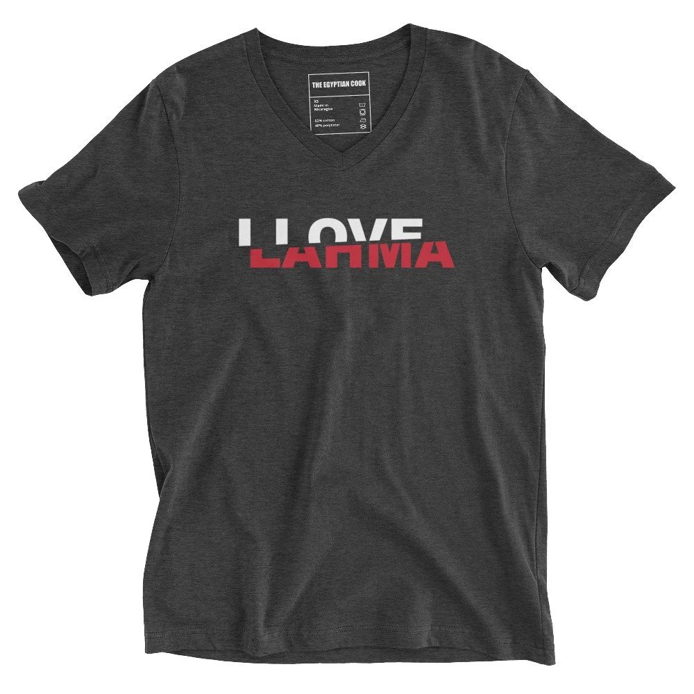 I Love Lahma Sliced Text V-neck