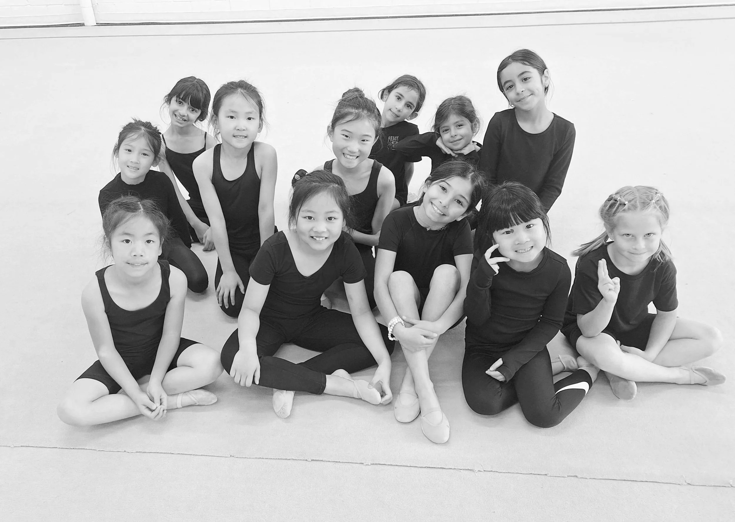Young athletes enjoying a recreational rhythmic gymnastics class at Elite Rhythmic Centre.