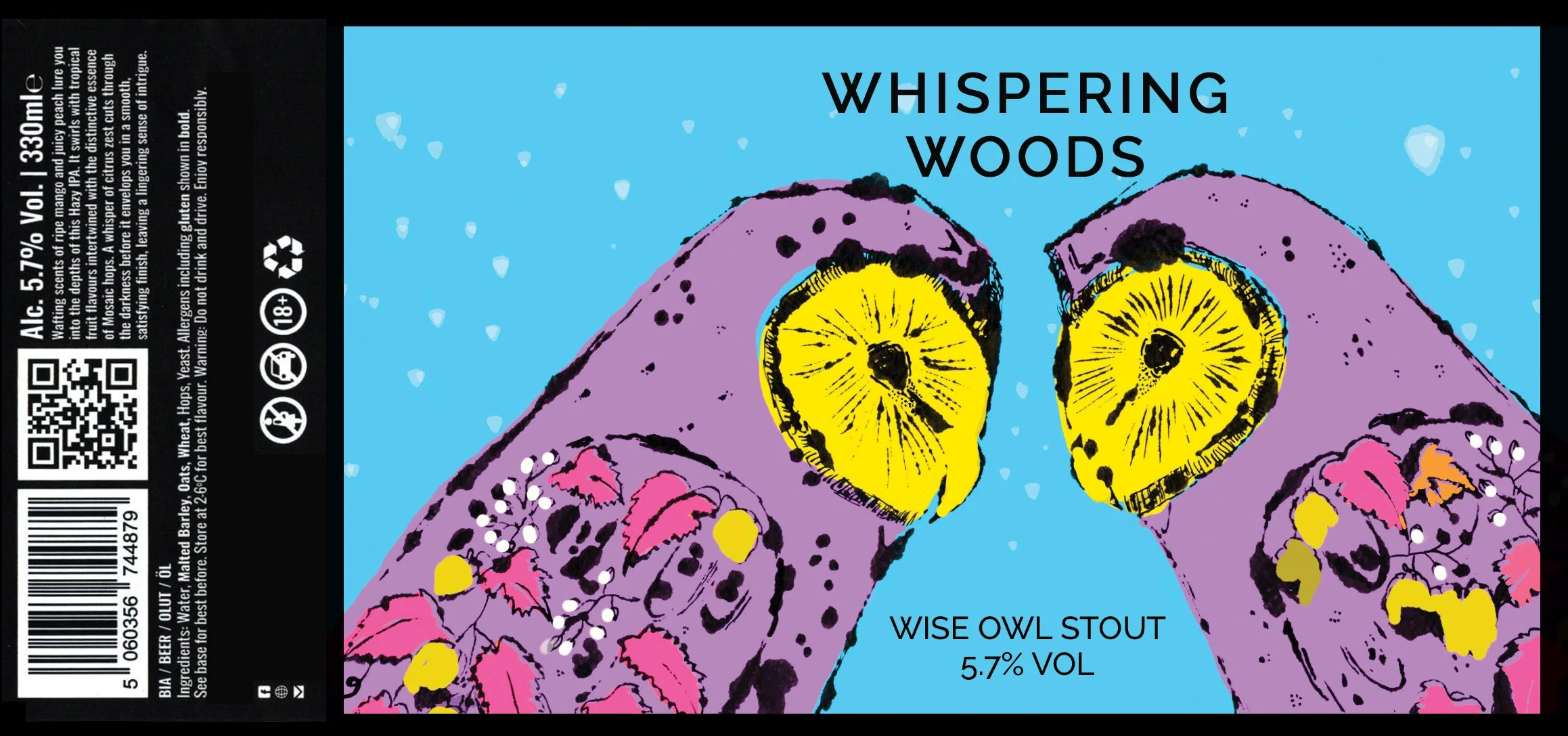Craft Beer can Design, Woodland Owl Illustration