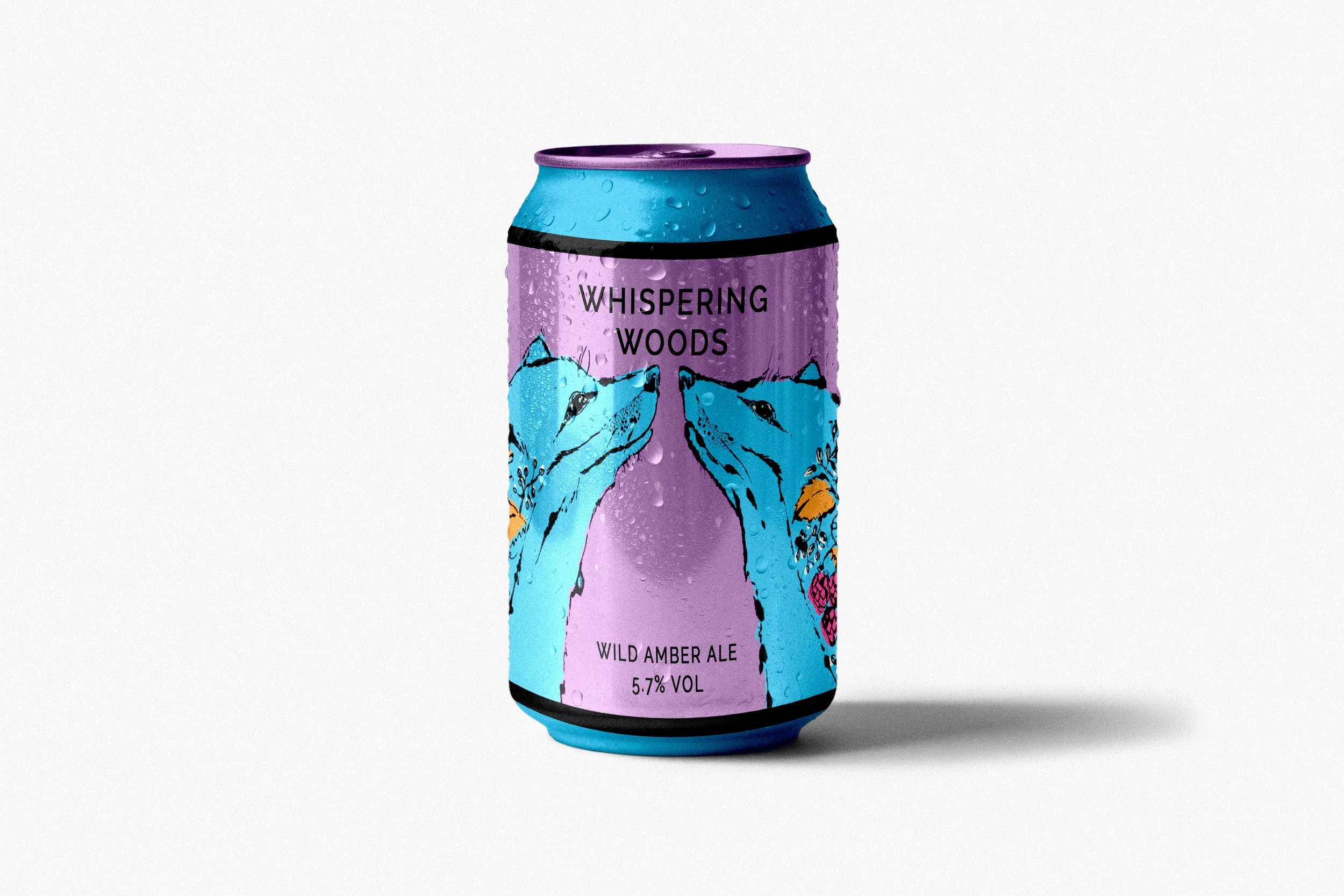 Craft beer can packaging design, Fox theme