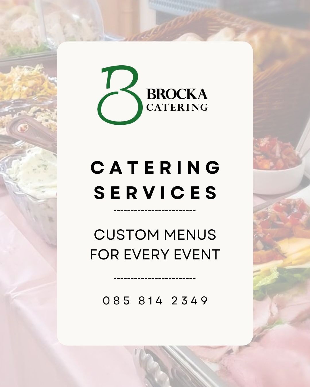 Launching Brocka Catering. Focused on fresh ingredients, thoughtful menus, and stress-free hosting. If you&rsquo;re planning a special event, we&rsquo;d love to be part of it!