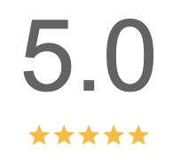 Yulia has a 5.0 rating for her Google Business profile, five yellow stars below.