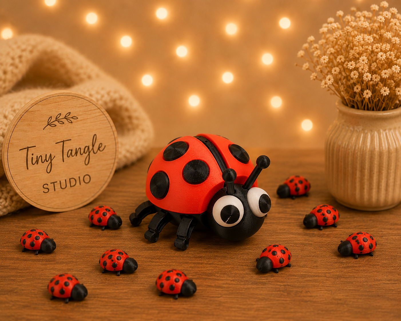 Liza Ladybug and her Littles. Never travels without her babies.  Every single one.