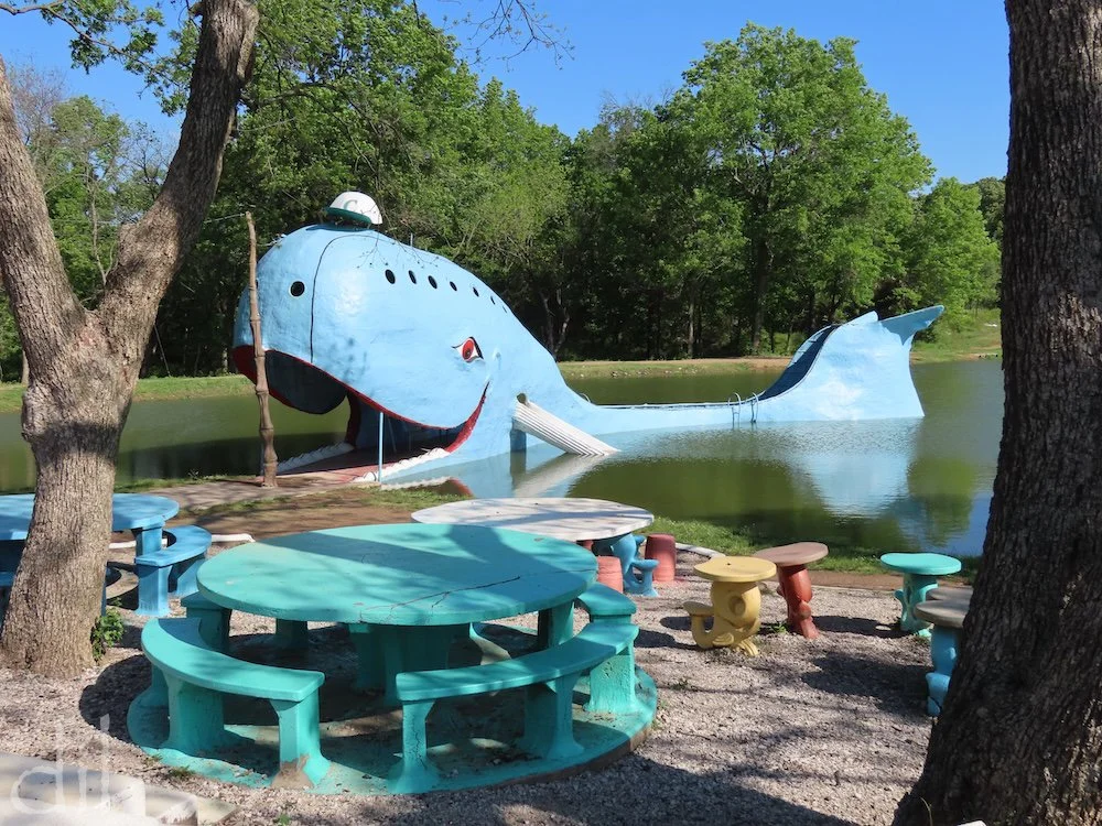 A Route 66 favorite since 1972, the Blue Whale of Catoosa, Okla., was a surprise gift from a local zoologist to his wife, who collected whale figurines and liked to swim in their spring-fed pond. As tourists increasingly stopped for photos, the famil