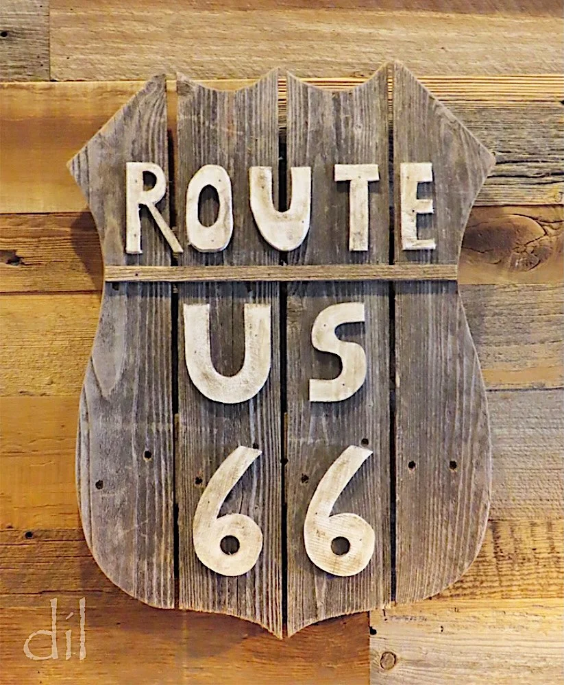 Route 66 signage and memorabilia line the walls of the Old Route 66 Family Restaurant in Dwight, Ill.